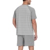 image:imagePrinStory Mens Pajama Set Summer Pjs Sleepwear Nightwear Lightweight Quick Dry Soft Stripe Sleep Set With Pocket S2XL05light Gray Stripe