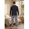 image:imagePrinStory Mens Pajama Sets Loungewear Sleepwear Pjs Lightweight Long Sleeve Shirts amp Bottoms Soft Comfy Sleep Sets S2XLFp Black Bottom Bago