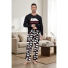 image:imagePrinStory Mens Pajama Sets Loungewear Sleepwear Pjs Lightweight Long Sleeve Shirts amp Bottoms Soft Comfy Sleep Sets S2XLFp Black Bottom Bago
