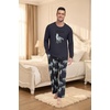 image:imagePrinStory Mens Pajama Sets Loungewear Sleepwear Pjs Lightweight Long Sleeve Shirts amp Bottoms Soft Comfy Sleep Sets S2XLFp Dw Dark Gray Wolf
