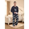 image:imagePrinStory Mens Pajama Sets Loungewear Sleepwear Pjs Lightweight Long Sleeve Shirts amp Bottoms Soft Comfy Sleep Sets S2XLFp Dw Dark Gray Wolf