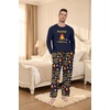 image:imagePrinStory Mens Pajama Sets Loungewear Sleepwear Pjs Lightweight Long Sleeve Shirts amp Bottoms Soft Comfy Sleep Sets S2XLFp Dw Navy Flames
