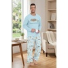 image:imagePrinStory Mens Pajama Sets Loungewear Sleepwear Pjs Lightweight Long Sleeve Shirts amp Bottoms Soft Comfy Sleep Sets S2XLFp Light Blue Cat