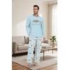 image:imagePrinStory Mens Pajama Sets Loungewear Sleepwear Pjs Lightweight Long Sleeve Shirts amp Bottoms Soft Comfy Sleep Sets S2XLFp Light Blue Cat