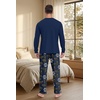 image:imagePrinStory Mens Pajama Sets Loungewear Sleepwear Pjs Lightweight Long Sleeve Shirts amp Bottoms Soft Comfy Sleep Sets S2XLFp Navy Blue Bear