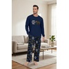 image:imagePrinStory Mens Pajama Sets Loungewear Sleepwear Pjs Lightweight Long Sleeve Shirts amp Bottoms Soft Comfy Sleep Sets S2XLFp Navy Blue Bear