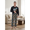 image:imagePrinStory Mens Pajama Sets Loungewear Sleepwear Pjs Lightweight Long Sleeve Shirts amp Bottoms Soft Comfy Sleep Sets S2XLFp Pizza Ufo
