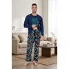 image:imagePrinStory Mens Pajama Sets Loungewear Sleepwear Pjs Lightweight Long Sleeve Shirts amp Bottoms Soft Comfy Sleep Sets S2XLFp Tibetan Blue Sloth