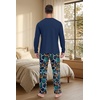 image:imagePrinStory Mens Pajama Sets Loungewear Sleepwear Pjs Lightweight Long Sleeve Shirts amp Bottoms Soft Comfy Sleep Sets S2XLFp Tibetan Blue Sloth