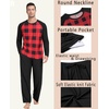 image:imagePrinStory Mens Pajama Sets Loungewear Sleepwear Pjs Lightweight Long Sleeve Shirts and Bottoms Soft Comfy Sleep Sets S4XL0black Red Plaid