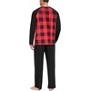 image:imagePrinStory Mens Pajama Sets Loungewear Sleepwear Pjs Lightweight Long Sleeve Shirts and Bottoms Soft Comfy Sleep Sets S4XL0black Red Plaid