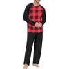 image:imagePrinStory Mens Pajama Sets Loungewear Sleepwear Pjs Lightweight Long Sleeve Shirts and Bottoms Soft Comfy Sleep Sets S4XL0black Red Plaid