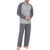 image:imagePrinStory Mens Pajama Sets Loungewear Sleepwear Pjs Lightweight Long Sleeve Shirts and Bottoms Soft Comfy Sleep Sets S4XL0dark Gray