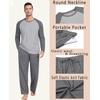 image:imagePrinStory Mens Pajama Sets Loungewear Sleepwear Pjs Lightweight Long Sleeve Shirts and Bottoms Soft Comfy Sleep Sets S4XL0dark Gray