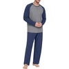 image:imagePrinStory Mens Pajama Sets Loungewear Sleepwear Pjs Lightweight Long Sleeve Shirts and Bottoms Soft Comfy Sleep Sets S4XL0navy Blue