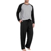 image:imagePrinStory Mens Pajama Sets Loungewear Sleepwear Pjs Lightweight Long Sleeve Shirts and Bottoms Soft Comfy Sleep Sets S4XLBlack Gray