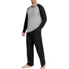 image:imagePrinStory Mens Pajama Sets Loungewear Sleepwear Pjs Lightweight Long Sleeve Shirts and Bottoms Soft Comfy Sleep Sets S4XLBlack Gray