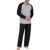 image:imagePrinStory Mens Pajama Sets Loungewear Sleepwear Pjs Lightweight Long Sleeve Shirts and Bottoms Soft Comfy Sleep Sets S4XLBlack Gray