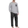 image:imagePrinStory Mens Pajama Sets Loungewear Sleepwear Pjs Lightweight Long Sleeve Shirts and Bottoms Soft Comfy Sleep Sets S4XLBlack Star Moon