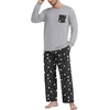 image:imagePrinStory Mens Pajama Sets Loungewear Sleepwear Pjs Lightweight Long Sleeve Shirts and Bottoms Soft Comfy Sleep Sets S4XLBlack Star Moon