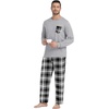 image:imagePrinStory Mens Pajama Sets Loungewear Sleepwear Pjs Lightweight Long Sleeve Shirts and Bottoms Soft Comfy Sleep Sets S4XLBlack White Plaid