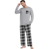 image:imagePrinStory Mens Pajama Sets Loungewear Sleepwear Pjs Lightweight Long Sleeve Shirts and Bottoms Soft Comfy Sleep Sets S4XLBlack White Plaid