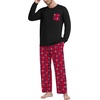 image:imagePrinStory Mens Pajama Sets Loungewear Sleepwear Pjs Lightweight Long Sleeve Shirts and Bottoms Soft Comfy Sleep Sets S4XLBlue Red Plaid Snow
