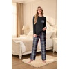image:imagePrinStory Mens Pajama Sets Loungewear Sleepwear Pjs Lightweight Long Sleeve Shirts and Bottoms Soft Comfy Sleep Sets S4XLBlue Red Plaid Snow