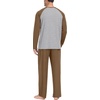 image:imagePrinStory Mens Pajama Sets Loungewear Sleepwear Pjs Lightweight Long Sleeve Shirts and Bottoms Soft Comfy Sleep Sets S4XLC Brown
