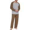 image:imagePrinStory Mens Pajama Sets Loungewear Sleepwear Pjs Lightweight Long Sleeve Shirts and Bottoms Soft Comfy Sleep Sets S4XLC Brown