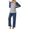 image:imagePrinStory Mens Pajama Sets Loungewear Sleepwear Pjs Lightweight Long Sleeve Shirts and Bottoms Soft Comfy Sleep Sets S4XLC Dark Blue