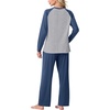 image:imagePrinStory Mens Pajama Sets Loungewear Sleepwear Pjs Lightweight Long Sleeve Shirts and Bottoms Soft Comfy Sleep Sets S4XLC Dark Blue