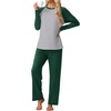 image:imagePrinStory Mens Pajama Sets Loungewear Sleepwear Pjs Lightweight Long Sleeve Shirts and Bottoms Soft Comfy Sleep Sets S4XLC Dark Green