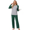 image:imagePrinStory Mens Pajama Sets Loungewear Sleepwear Pjs Lightweight Long Sleeve Shirts and Bottoms Soft Comfy Sleep Sets S4XLC Dark Green