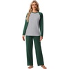 image:imagePrinStory Mens Pajama Sets Loungewear Sleepwear Pjs Lightweight Long Sleeve Shirts and Bottoms Soft Comfy Sleep Sets S4XLC Dark Green