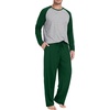 image:imagePrinStory Mens Pajama Sets Loungewear Sleepwear Pjs Lightweight Long Sleeve Shirts and Bottoms Soft Comfy Sleep Sets S4XLC Dark Green
