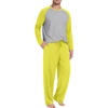 image:imagePrinStory Mens Pajama Sets Loungewear Sleepwear Pjs Lightweight Long Sleeve Shirts and Bottoms Soft Comfy Sleep Sets S4XLC Fluorescent Yellow