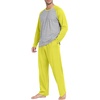 image:imagePrinStory Mens Pajama Sets Loungewear Sleepwear Pjs Lightweight Long Sleeve Shirts and Bottoms Soft Comfy Sleep Sets S4XLC Fluorescent Yellow