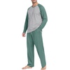 image:imagePrinStory Mens Pajama Sets Loungewear Sleepwear Pjs Lightweight Long Sleeve Shirts and Bottoms Soft Comfy Sleep Sets S4XLC Haze Blue