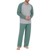 image:imagePrinStory Mens Pajama Sets Loungewear Sleepwear Pjs Lightweight Long Sleeve Shirts and Bottoms Soft Comfy Sleep Sets S4XLC Haze Blue