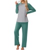 image:imagePrinStory Mens Pajama Sets Loungewear Sleepwear Pjs Lightweight Long Sleeve Shirts and Bottoms Soft Comfy Sleep Sets S4XLC Haze Blue