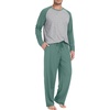 image:imagePrinStory Mens Pajama Sets Loungewear Sleepwear Pjs Lightweight Long Sleeve Shirts and Bottoms Soft Comfy Sleep Sets S4XLC Haze Blue