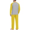 image:imagePrinStory Mens Pajama Sets Loungewear Sleepwear Pjs Lightweight Long Sleeve Shirts and Bottoms Soft Comfy Sleep Sets S4XLC Mustard