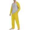 image:imagePrinStory Mens Pajama Sets Loungewear Sleepwear Pjs Lightweight Long Sleeve Shirts and Bottoms Soft Comfy Sleep Sets S4XLC Mustard