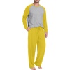 image:imagePrinStory Mens Pajama Sets Loungewear Sleepwear Pjs Lightweight Long Sleeve Shirts and Bottoms Soft Comfy Sleep Sets S4XLC Mustard