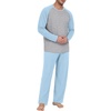 image:imagePrinStory Mens Pajama Sets Loungewear Sleepwear Pjs Lightweight Long Sleeve Shirts and Bottoms Soft Comfy Sleep Sets S4XLC Sky Blue