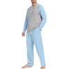 image:imagePrinStory Mens Pajama Sets Loungewear Sleepwear Pjs Lightweight Long Sleeve Shirts and Bottoms Soft Comfy Sleep Sets S4XLC Sky Blue