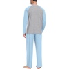 image:imagePrinStory Mens Pajama Sets Loungewear Sleepwear Pjs Lightweight Long Sleeve Shirts and Bottoms Soft Comfy Sleep Sets S4XLC Sky Blue