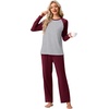image:imagePrinStory Mens Pajama Sets Loungewear Sleepwear Pjs Lightweight Long Sleeve Shirts and Bottoms Soft Comfy Sleep Sets S4XLC Wine Red