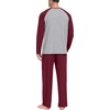 image:imagePrinStory Mens Pajama Sets Loungewear Sleepwear Pjs Lightweight Long Sleeve Shirts and Bottoms Soft Comfy Sleep Sets S4XLC Wine Red